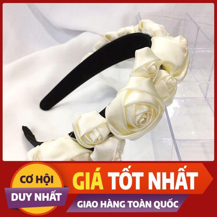 Băng đô cài tóc kết h.oa hồng từ vải sắc xảo phong cách nà.ng thơ cài tóc đính hoa, dễ thương hàn quốc nunam shop