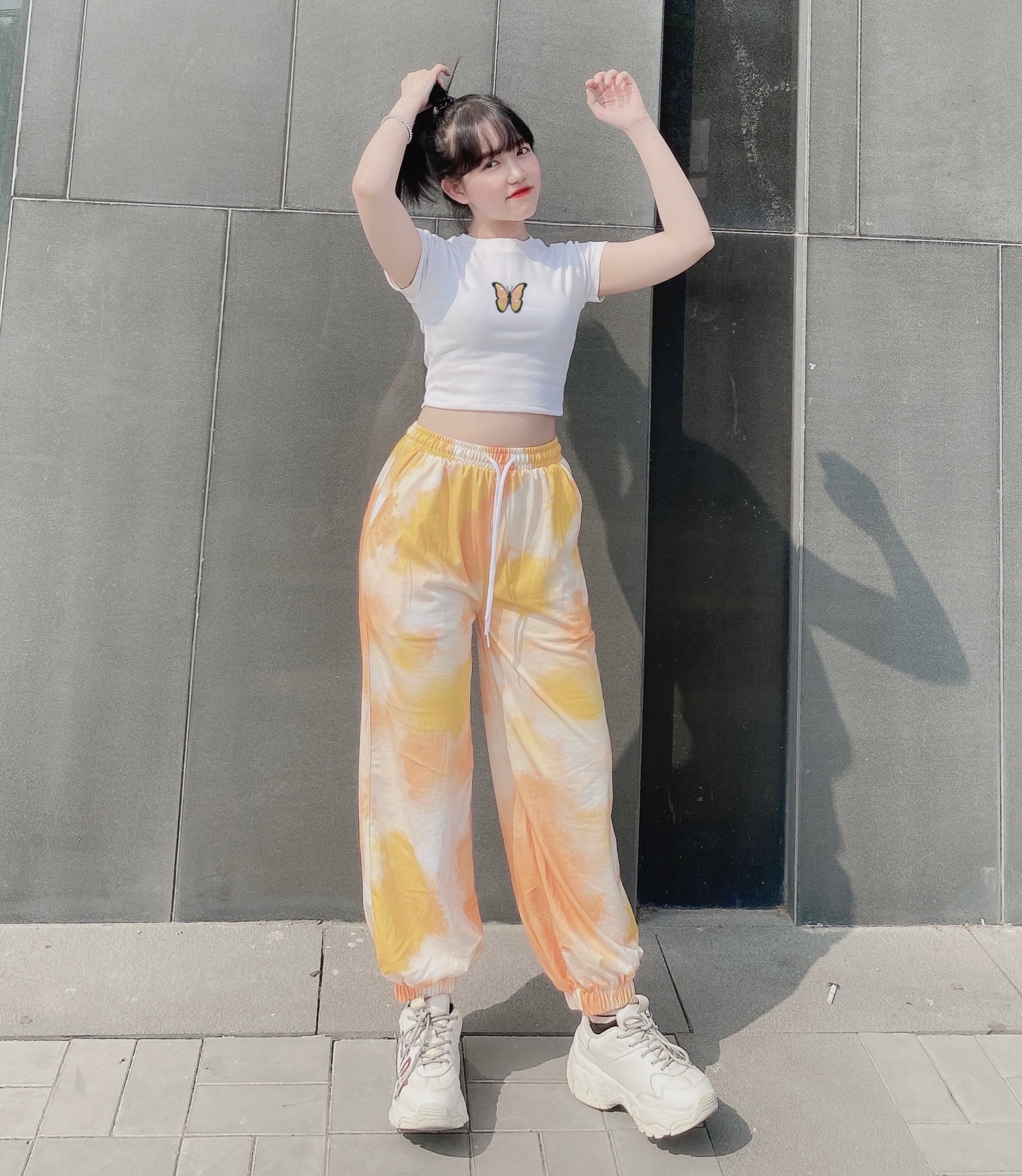 Quần Jogger Lưng Thun Loang Màu Dài Bo Lai Dáng Rộng Màu Cam - Jogger 3D Long Basic Pant Unisex - MM - M