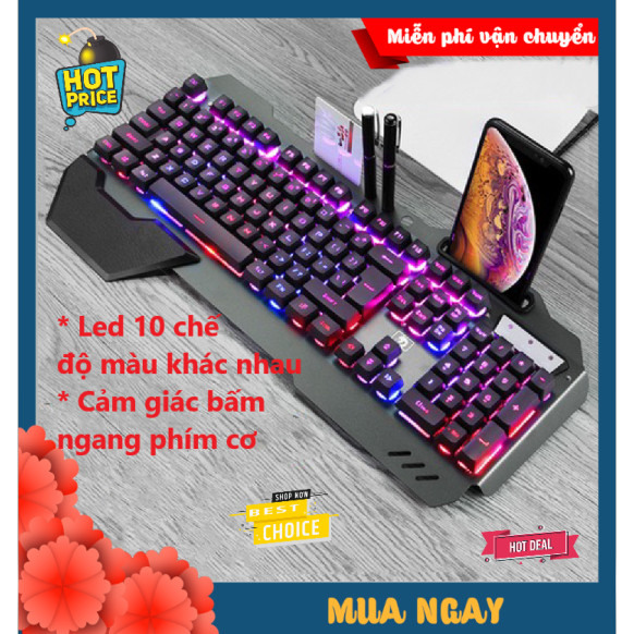 Bàn Phím Gaming XSmart K618 Super Pro New 2021 Đổi Màu 10 Chế Độ Led Khác Nhau Cực Đẹp Sử Dụng Trên Máy Tính Laptop Pc TiVi - Hàng Chính Hãng