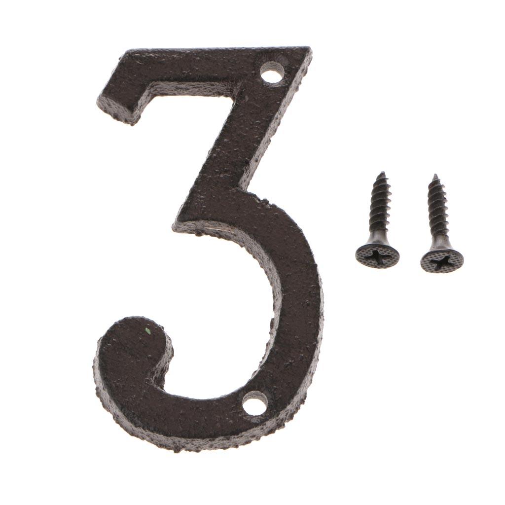 Wrought Iron Antique House Door 3 4 Number Sign Plaque DIY Letter Number