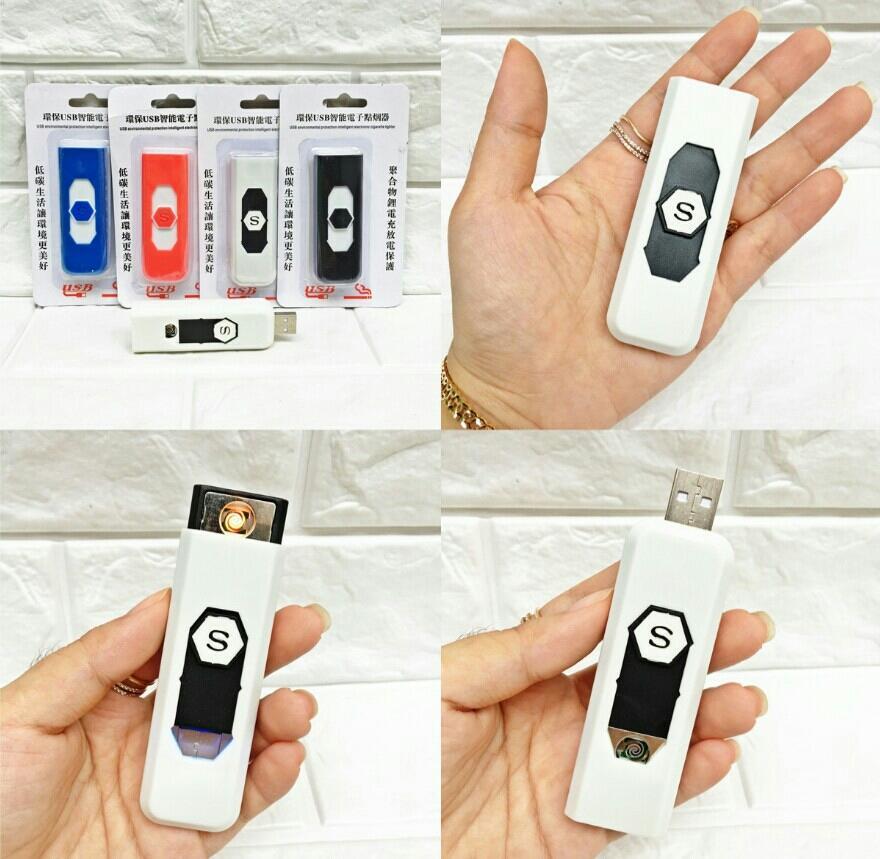 Bật lửa USB chữ S, hộp quẹt sạc điện qua cổng USB (Giao tùy màu )