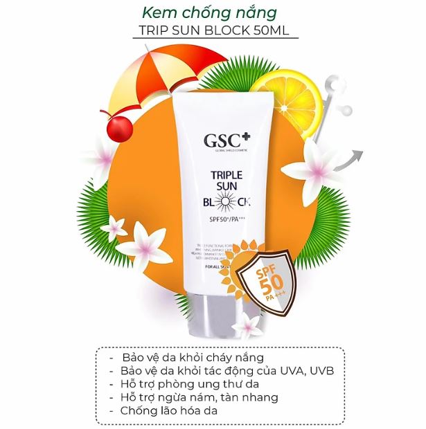 KEM CHỐNG NẮNG VẬT LÝ GSC+ TRIPLE SUN BLOCK 50ml