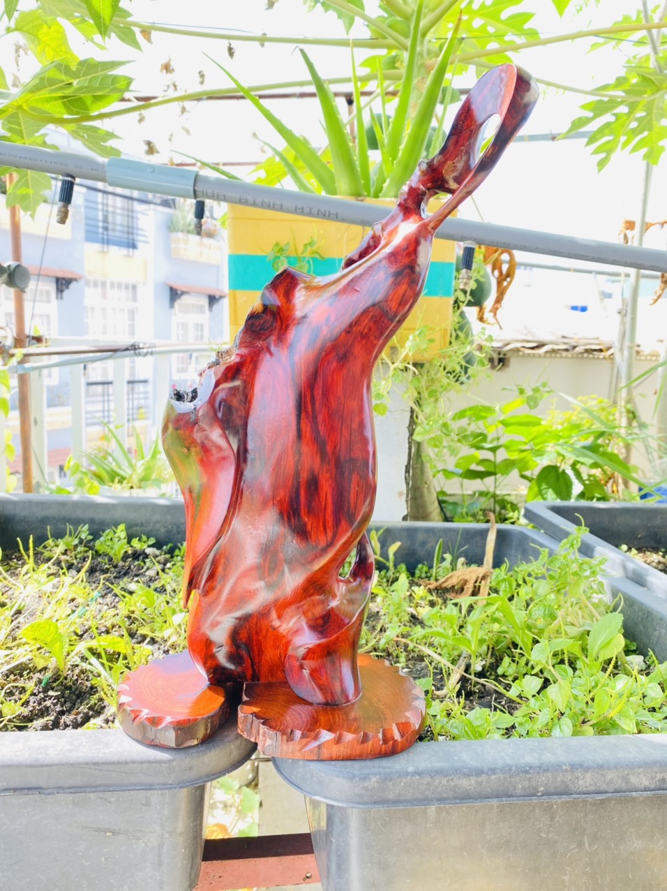 Bình phay gỗ trắc nghệ thuật