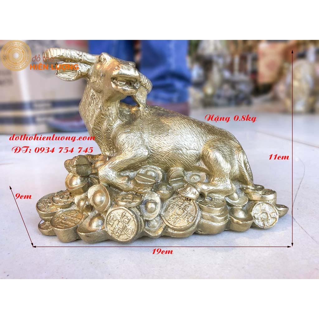 Tượng Trâu Nằm Bệ Vàng Bằng Đồng – Quà Tặng Trâu Phong Thủy
