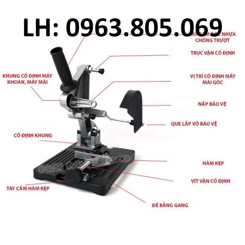 Khung Đế Kẹp Máy Mài Cằm Tay Thành Máy Cắt Bàn Mini