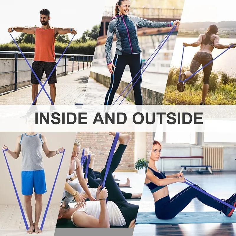 Băng tập thể dục kéo lên băng đàn hồi hạng nặng nhiệm vụ cao su Loop Loop Power Band Set Home Gym Workout Mở rộng Color: Purple
