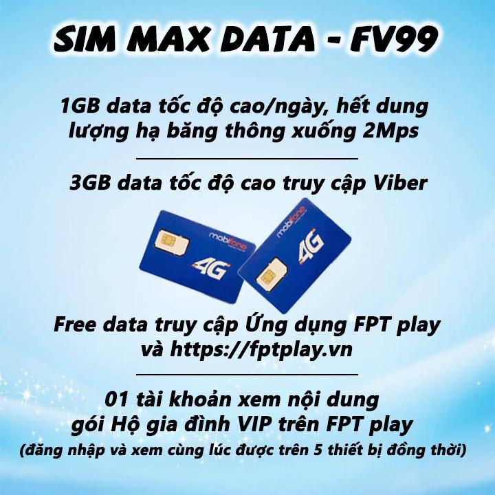 SIM 4G đẹp Mobifone TRÙM DATA | 10 số (09) -Hàng chính hãng