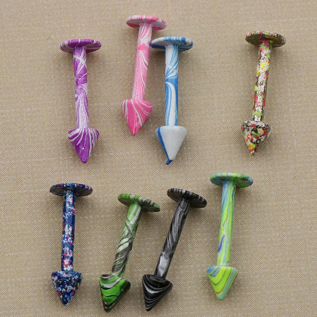 8 Pieces Stainless Steel   Labret Lip Bars  Barbell Piercing
