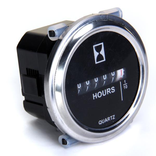 Hour Meter 100-250vac - Silver Round