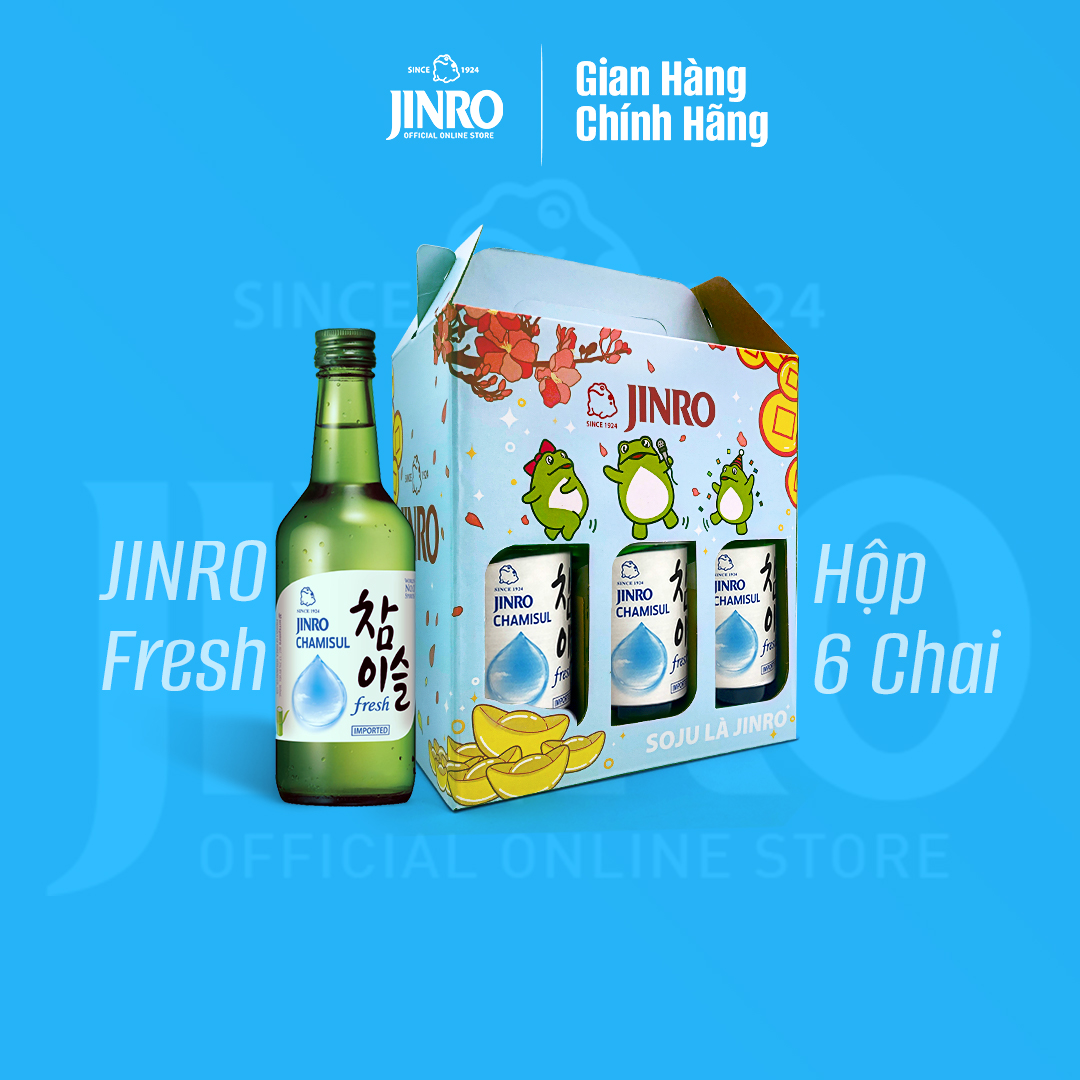 [CHÍNH HÃNG] Soju Hàn Quốc JINRO FRESH 360ml - Combo 6 chai