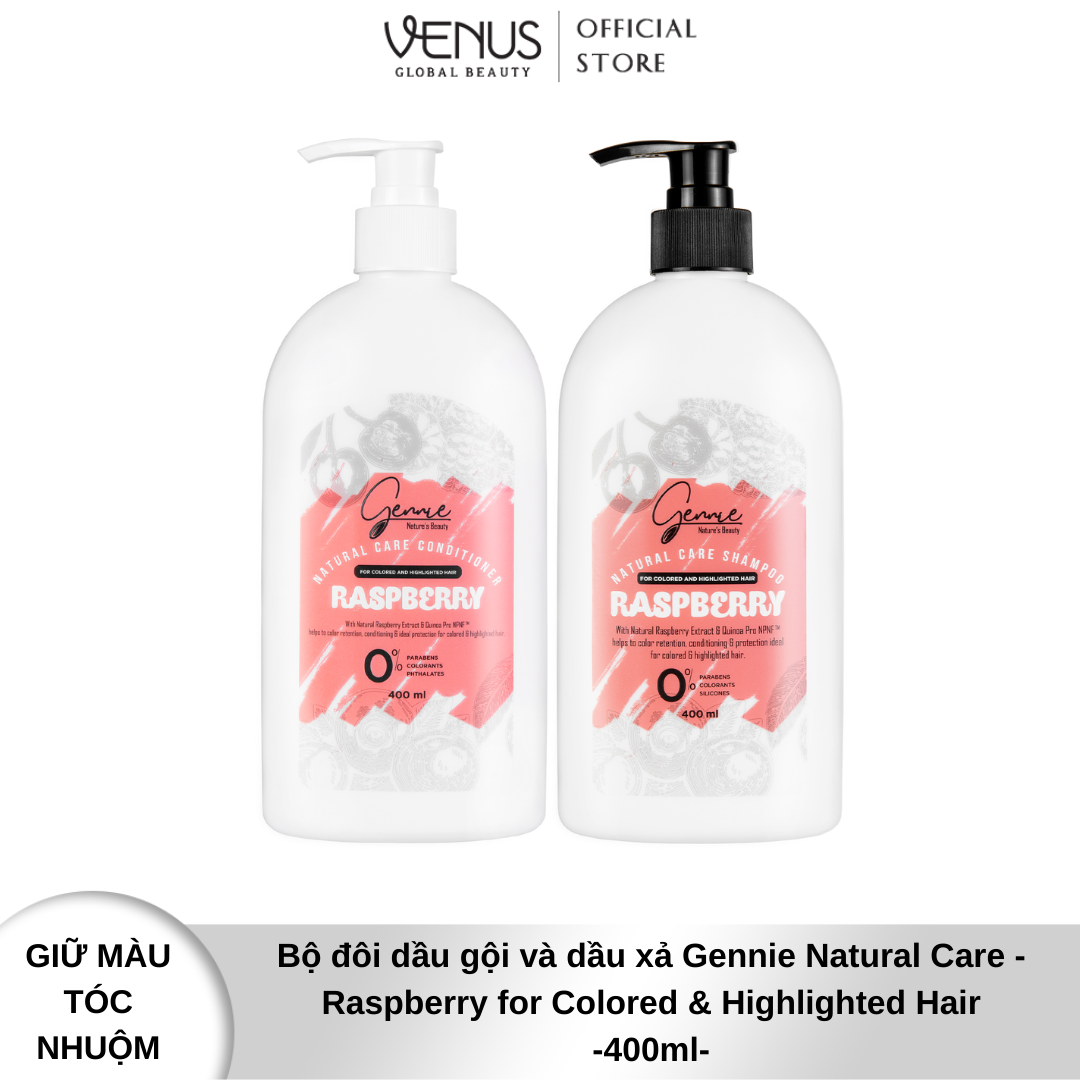 Combo Dầu gội + Dầu xả Natural Care chiết xuất Raspberry dành cho tóc nhuộm và tóc highlight 400ml