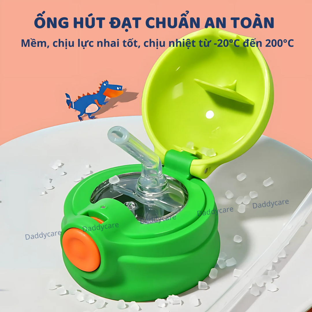 Bình nước cho bé đi học giữ nhiệt Mideer Vacuum Insulated Bottle có ống hút dây đeo cao cấp