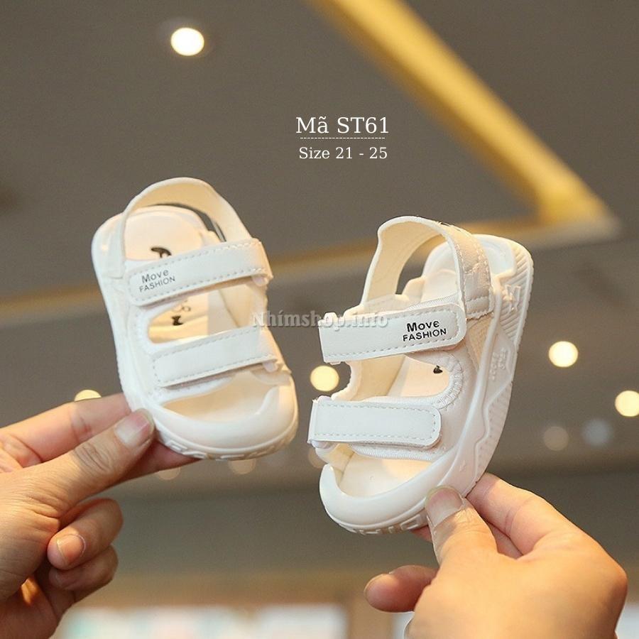 Dép quai hậu sandal bít mũi cho bé trai bé gái màu trắng êm mềm chống trơn trượt phù hợp trẻ em 1 2 3 tuổi ST61_SG59