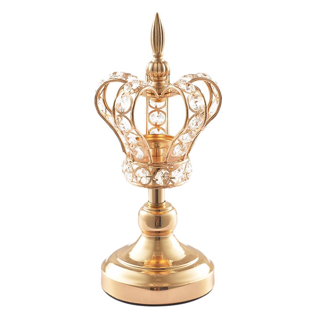 2xGold  Candlestick Ornament Tea Light Holder Photo Prop Desktop Decor