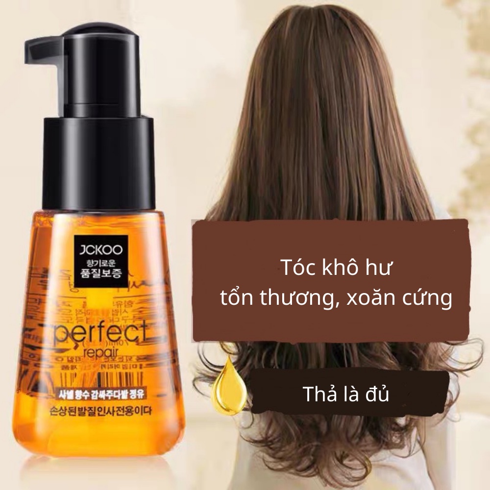 Tinh dầu dưỡng tóc uốn, dưỡng tóc khô xơ, tóc nhuộm Jckoo giúp giữ nếp, tạo nếp tóc mềm mượt, phục hồi hư tổn