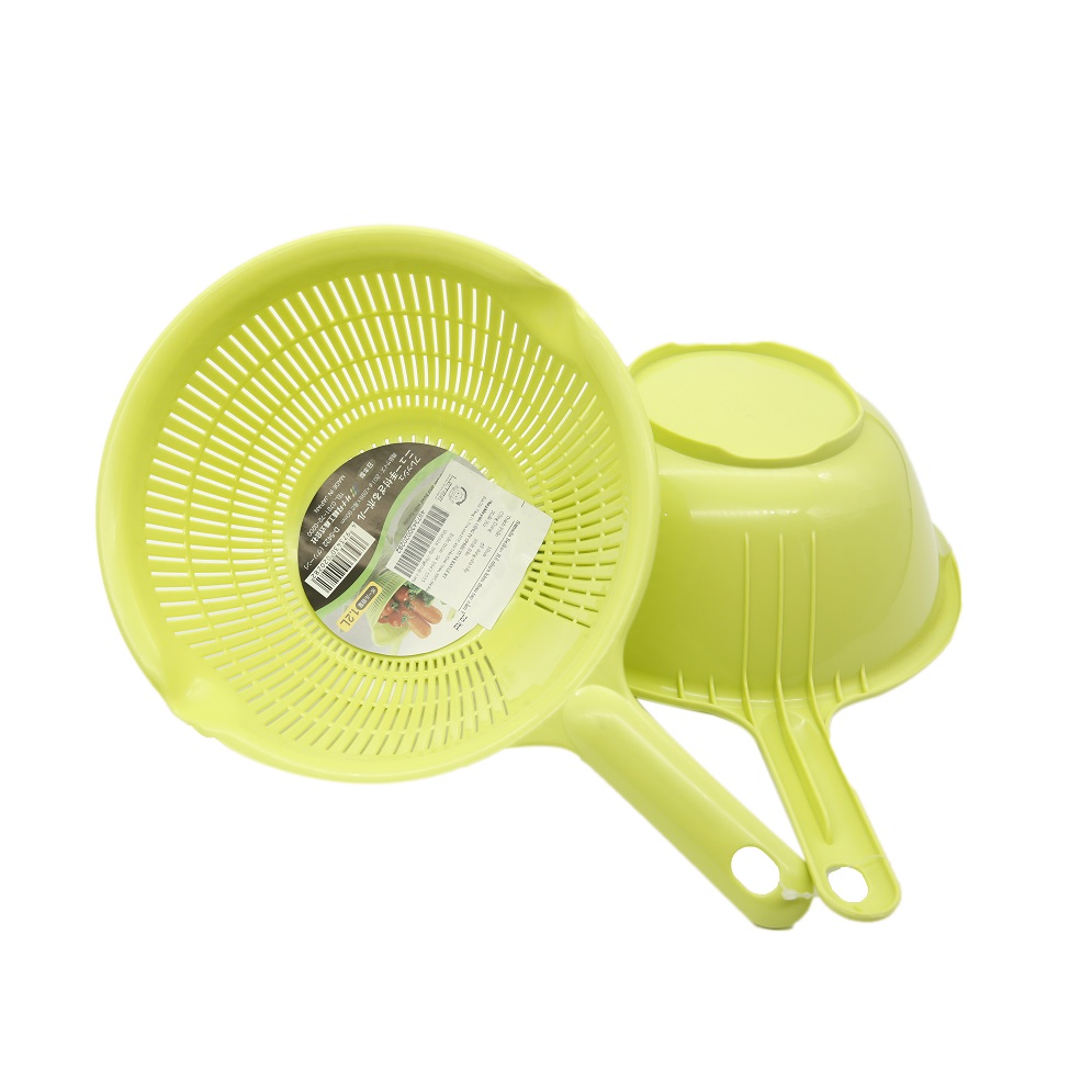 Set 1 rổ và 1 chậu nhựa siêu bền 1200ml màu xanh - Hàng Nội Địa Nhật