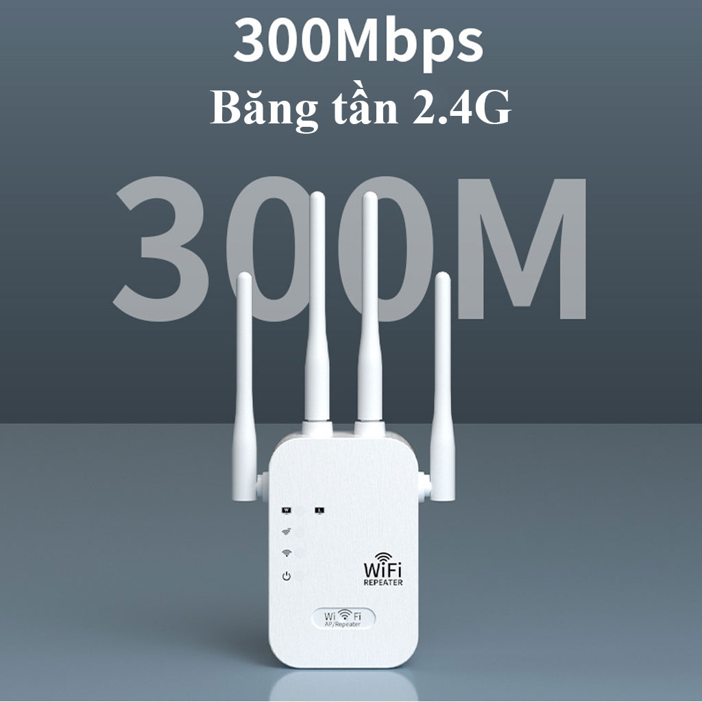 Kích sóng Wifi 4 râu tốc độ cao 300mpbs 2.4G Mở rộng vùng phủ sóng, cải thiện tốc độ mạng wifi ngôi nhà bạn - Hàng chính hãng/Hàng nhập khẩu