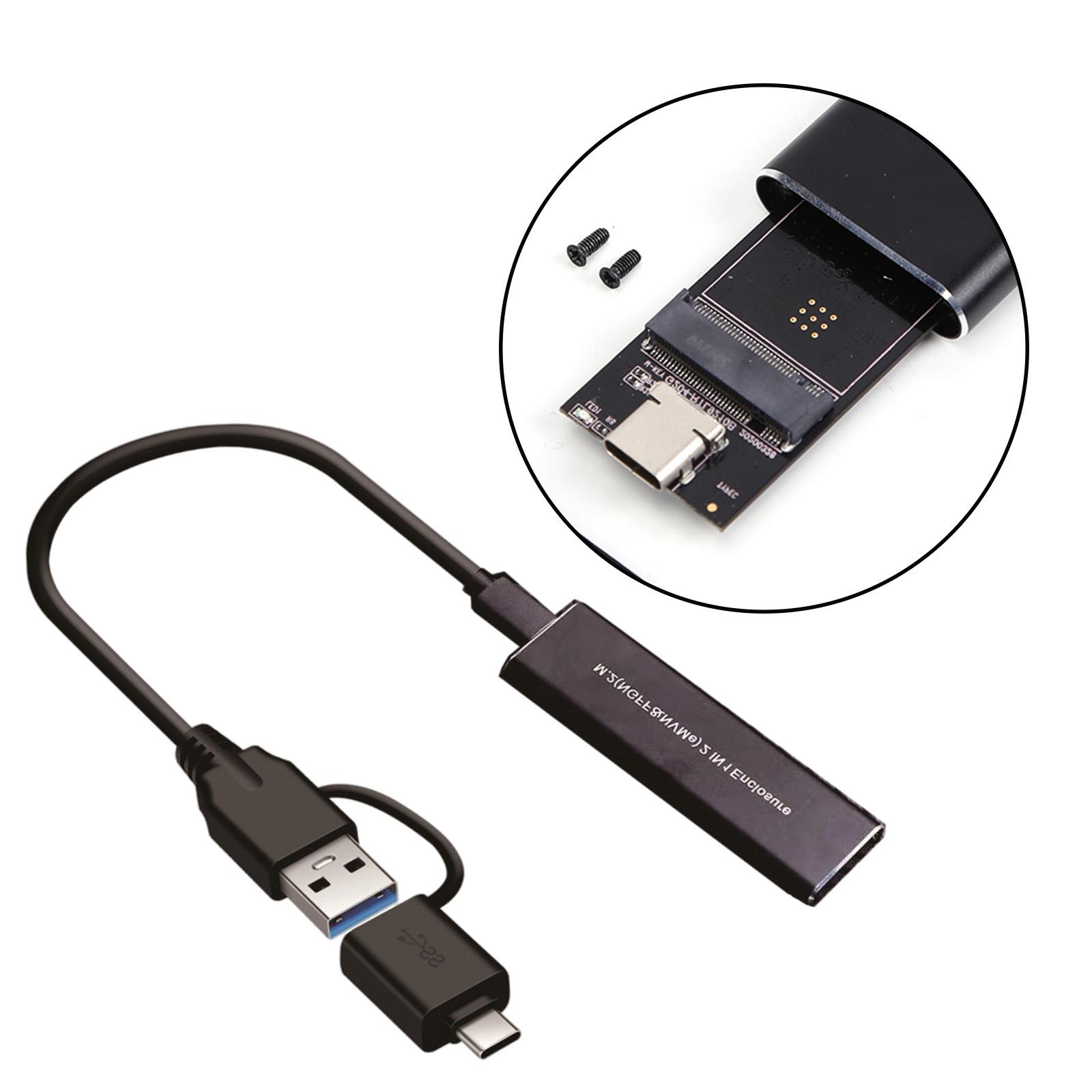M.2 NVME SSD SATA Enclosure Adapter USB C Case Dual Protocol