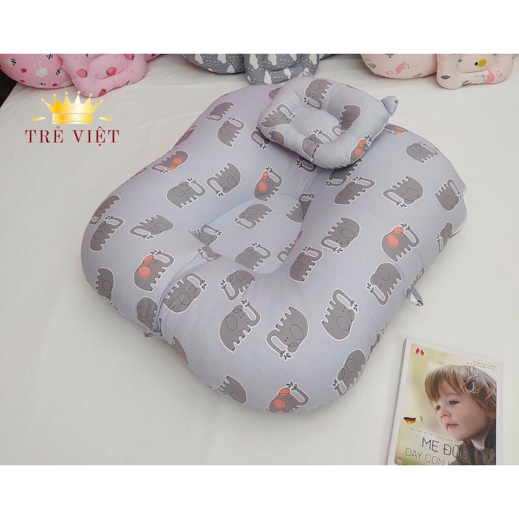 Vỏ gối chống trào ngược, vỏ gối sơ sinh cao cấp , hàng việt, vải cotton mềm mại cho bé.