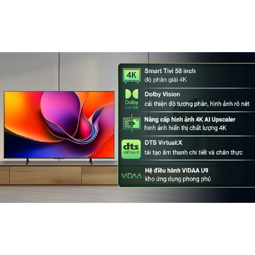 58A6Q - Smart Tivi Hisense 4K 58 Inch 58A6Q - HÀNG CHÍNH HÃNG - GIAO HCM