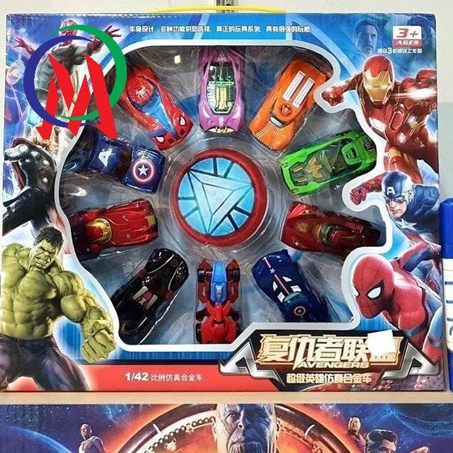 Bộ đồ chơi 13 chiếc xe hoạt hình Avengers cho bé