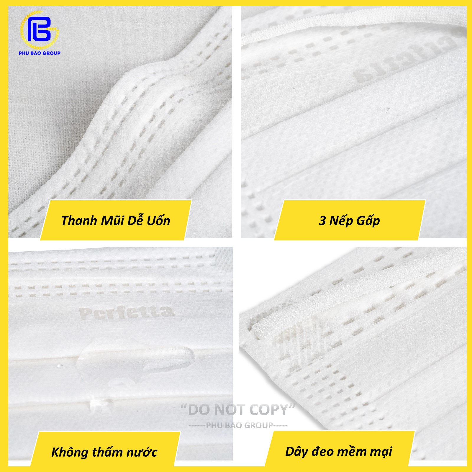 Combo 3 hộp khẩu trang kháng khuẩn  kháng khuẩn 3 lớp Perfetta Moderate (50 Cái/ Hộp)