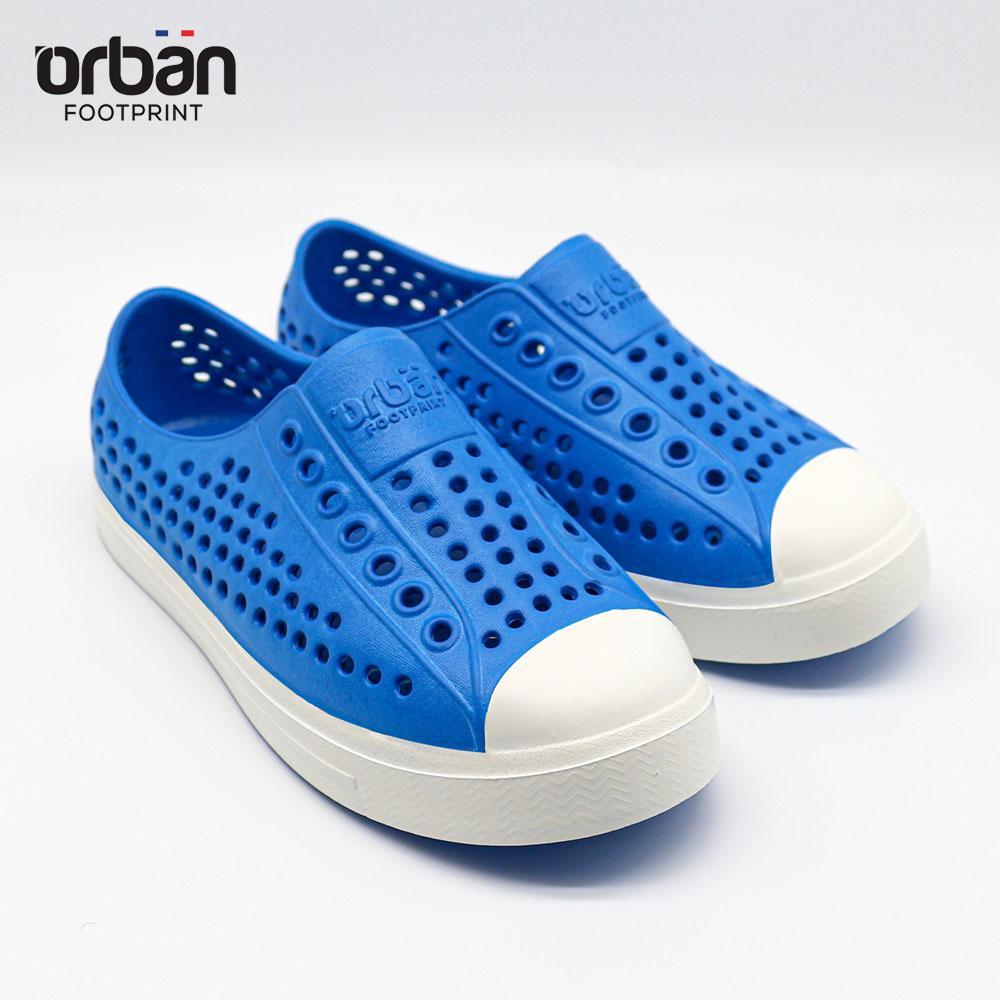 Giày nhựa lỗ đi mưa đi biển-Chất liệu siêu nhẹ, chống nước dành cho trẻ em-Xanh coban trắng