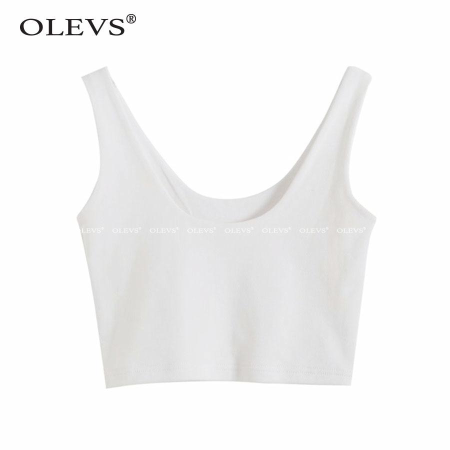 Áo hai dây liền thân cổ chữ U OLEVS-AH108, chất vải thun đẹp may hai lớp, dáng lửng croptop