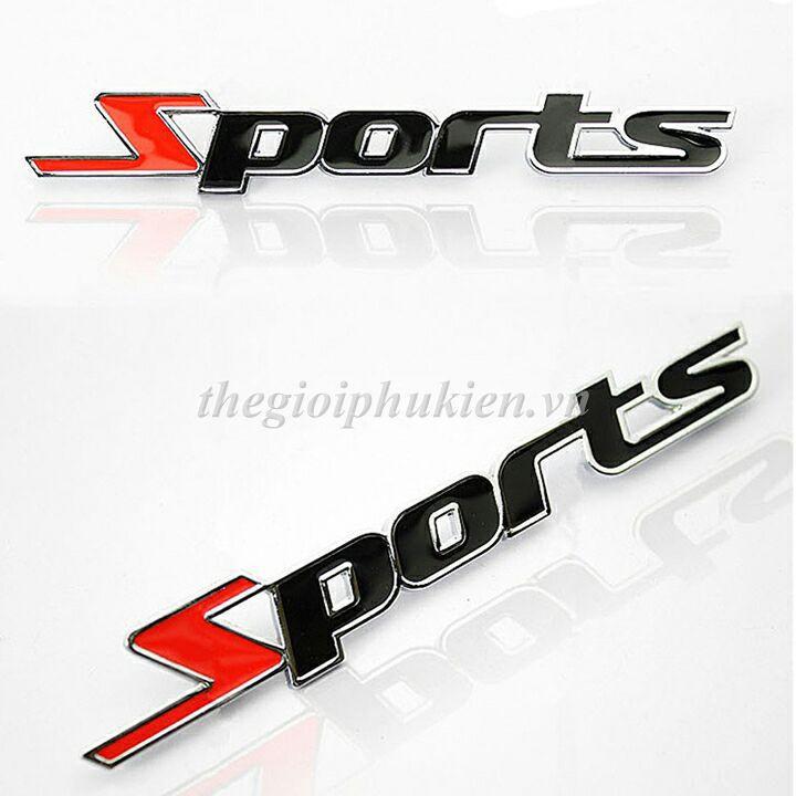 Tem kim loại Sport 3D nổi dán trang trí Ô tô, Xe hơi