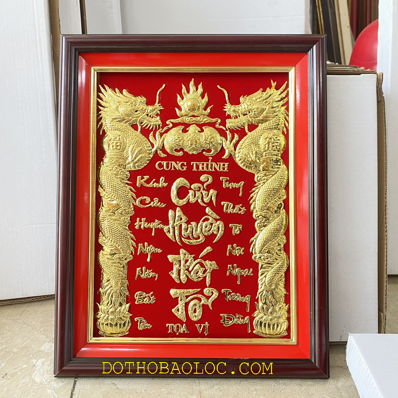 Cửu huyền thất tổ dát vàng cao 80cm, ngang 60cm