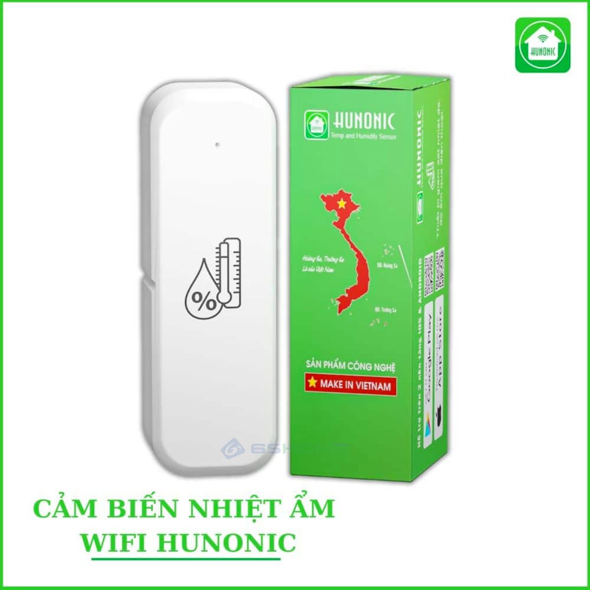 Cảm Biến Nhiệt Độ và Độ Ẩm Hunonic WiFi/Bluetooth, App Tiếng Việt, Kiểm Soát Môi Trường, Tích Hợp Ngữ Cảnh Thông Minh