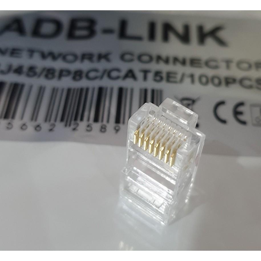 Hạt Mạng Cat5 JR45 Connector ADBLink 100 Hạt / Túi