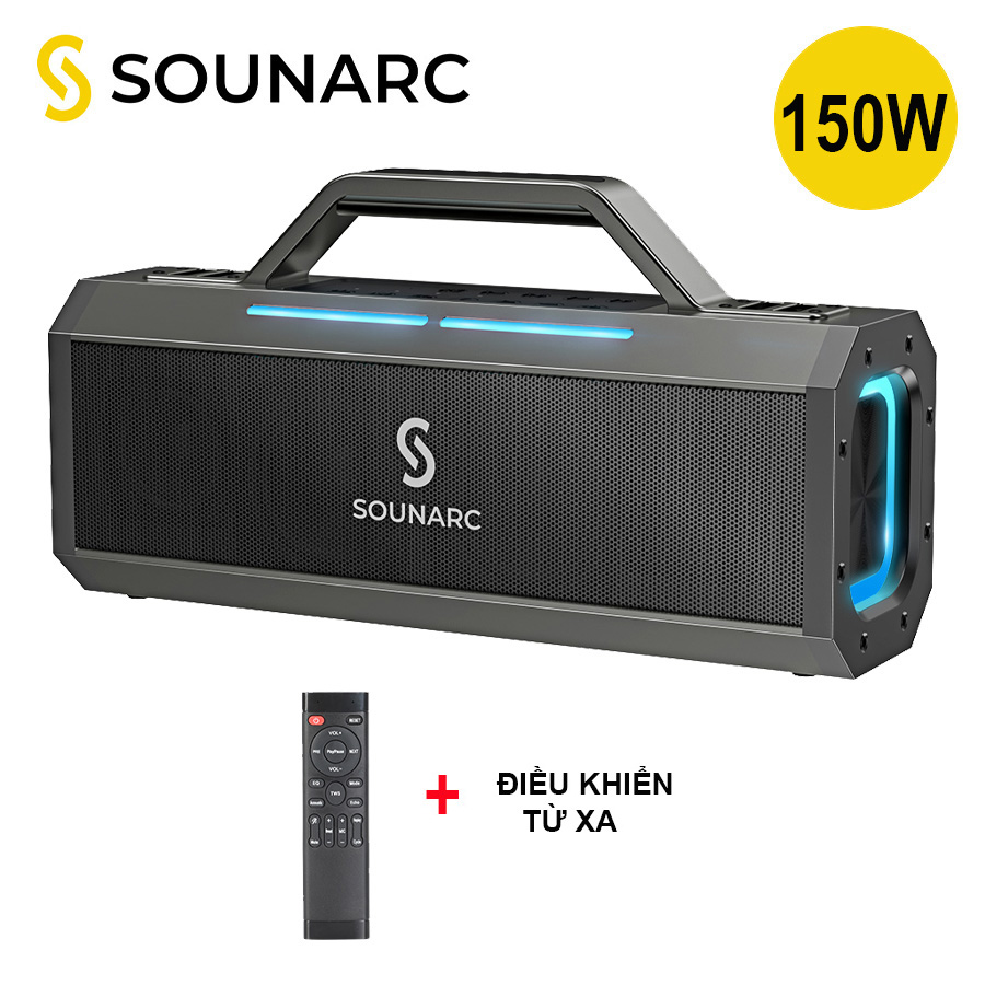 Loa Karaoke Bluetooth 5.1 SOUNARC K1 Kèm 2 Micro Không Dây Hát Karaoke, Công Suất 150W, Chống Nước IPX6 Có Dải Led Theo Nhạc, Hoạt Động Lên Đến 27H Tùy Âm Lượng Cho Một Lần Sạc - Hàng chính hãng