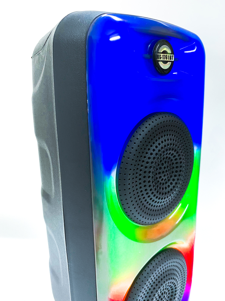 Loa Bluetooth MS-1761BT với đèn led RGB âm thanh bass mạnh tích hợp khe cắm thẻ nhớ, USB và có thể karaoke