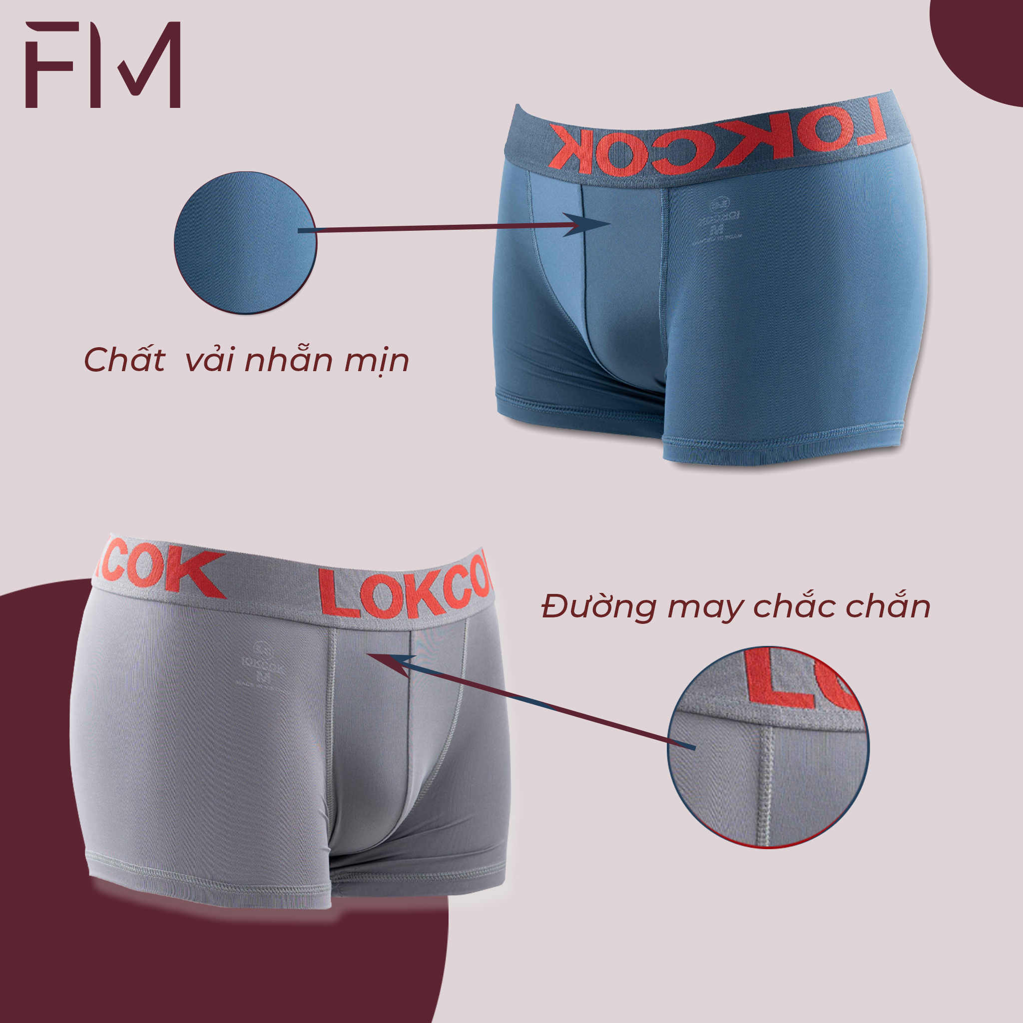 Combo 5 quần sịp boxer chất cotton mềm mịn, thoải mái, nhiều màu - FORMEN SHOP - FMCB5QS007