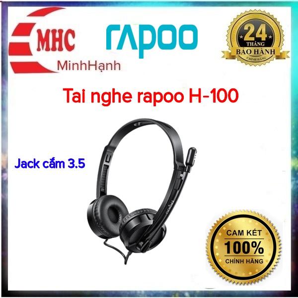 Tai nghe có dây Rapoo H100 đen - Hàng chính hãng