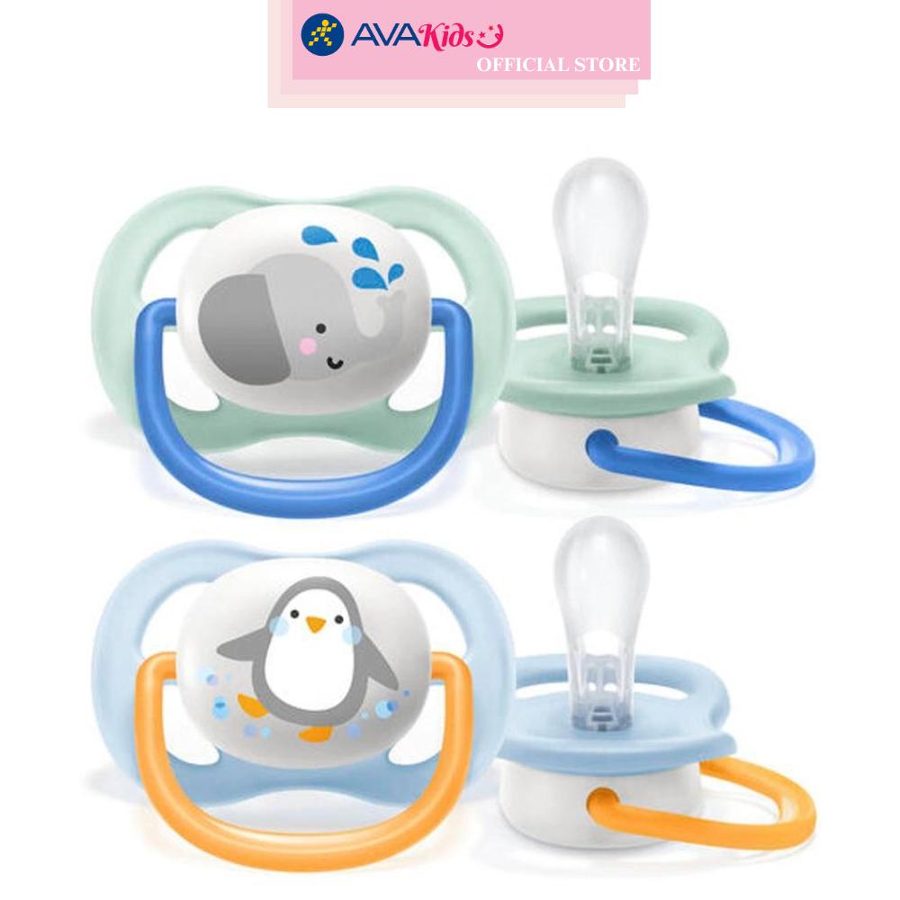 Bộ 2 ti ngậm Philips Avent thông khí SCF080/05 (0 - 6 tháng) - Màu xanh, vàng
