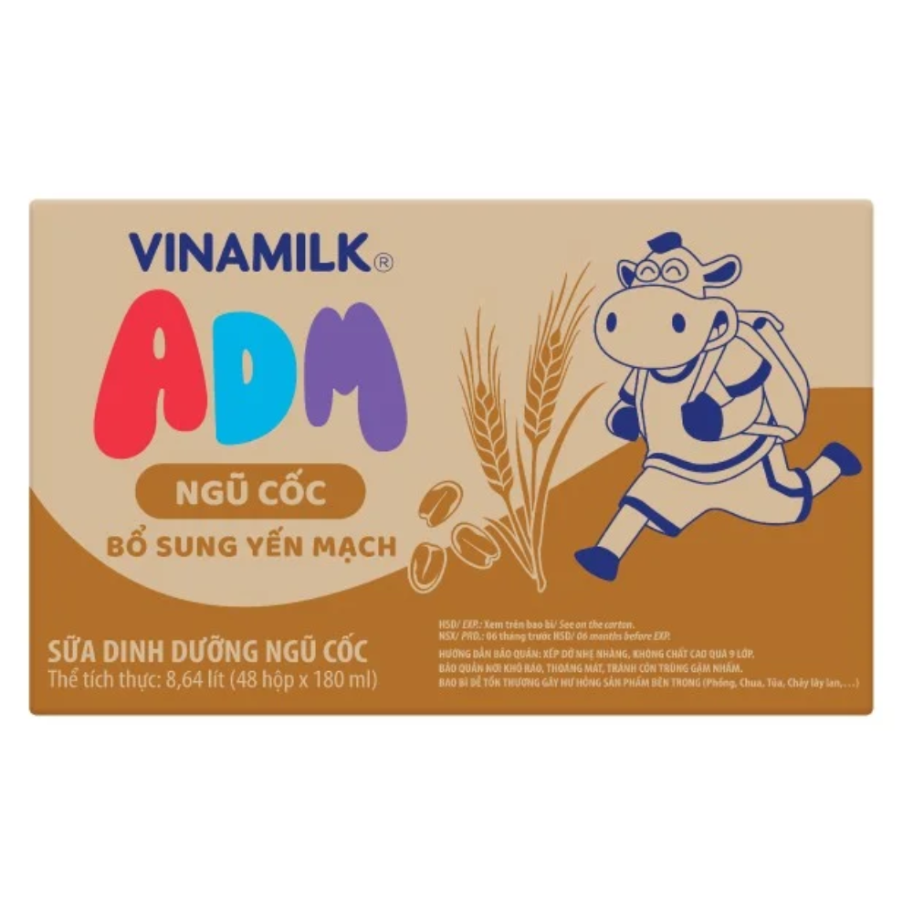 Thùng 48 hộp sữa dinh dưỡng Ngũ cốc - Yến mạch Vinamilk ADM