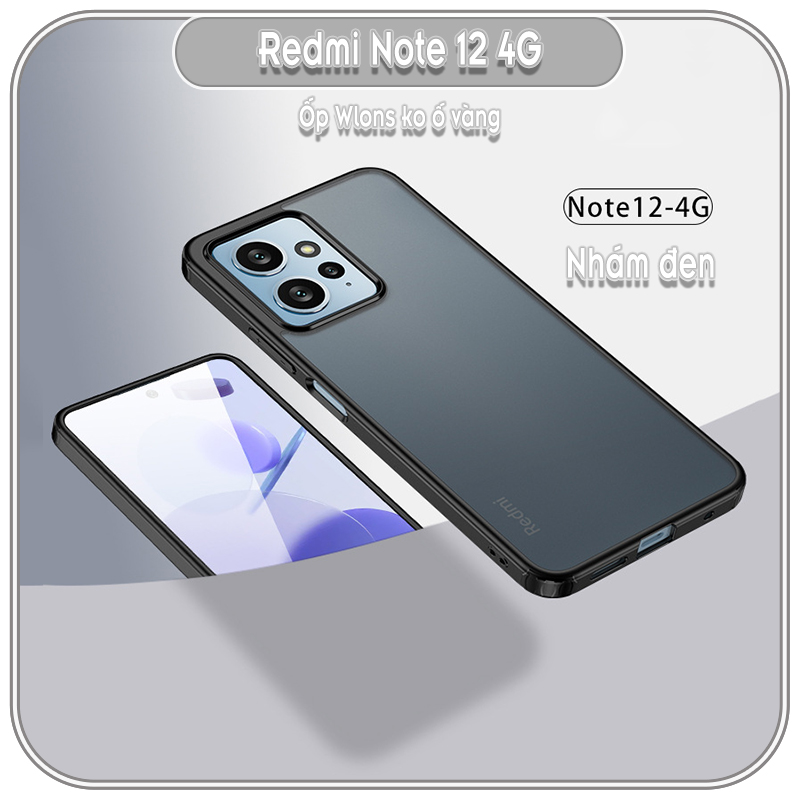 Ốp Lưng chống sốc wlons cho Redmi Note 12 4G, lưng PC không ố vàng