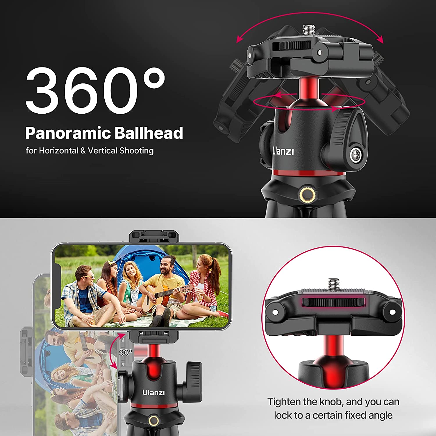 ULANZI MT-33 - HÀNG CHÍNH HÃNG - Chân Tripod bạch tuộc dành cho Máy ảnh và Điện thoại, Ballhead xoay 360°