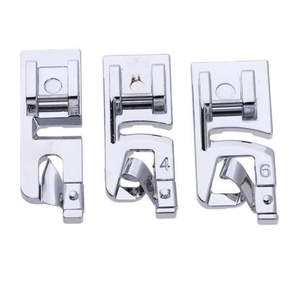 2-3pack 3pcs 3mm 4mm 6mm Narrow Rolled Hem Sewing Machine Presser Foot
