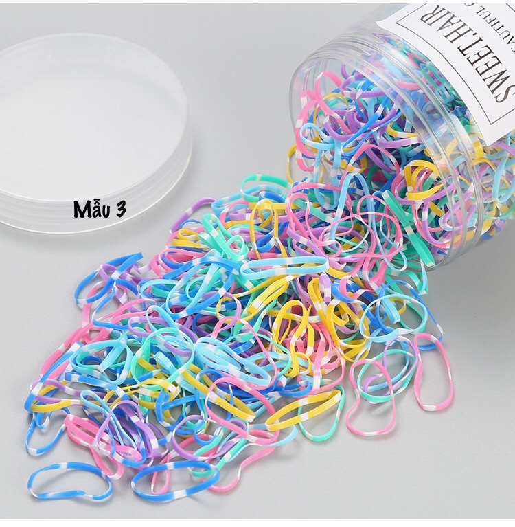 HỘP DÂY BUỘC TÓC CHUN NHIỀU MÀU BÉ GÁI