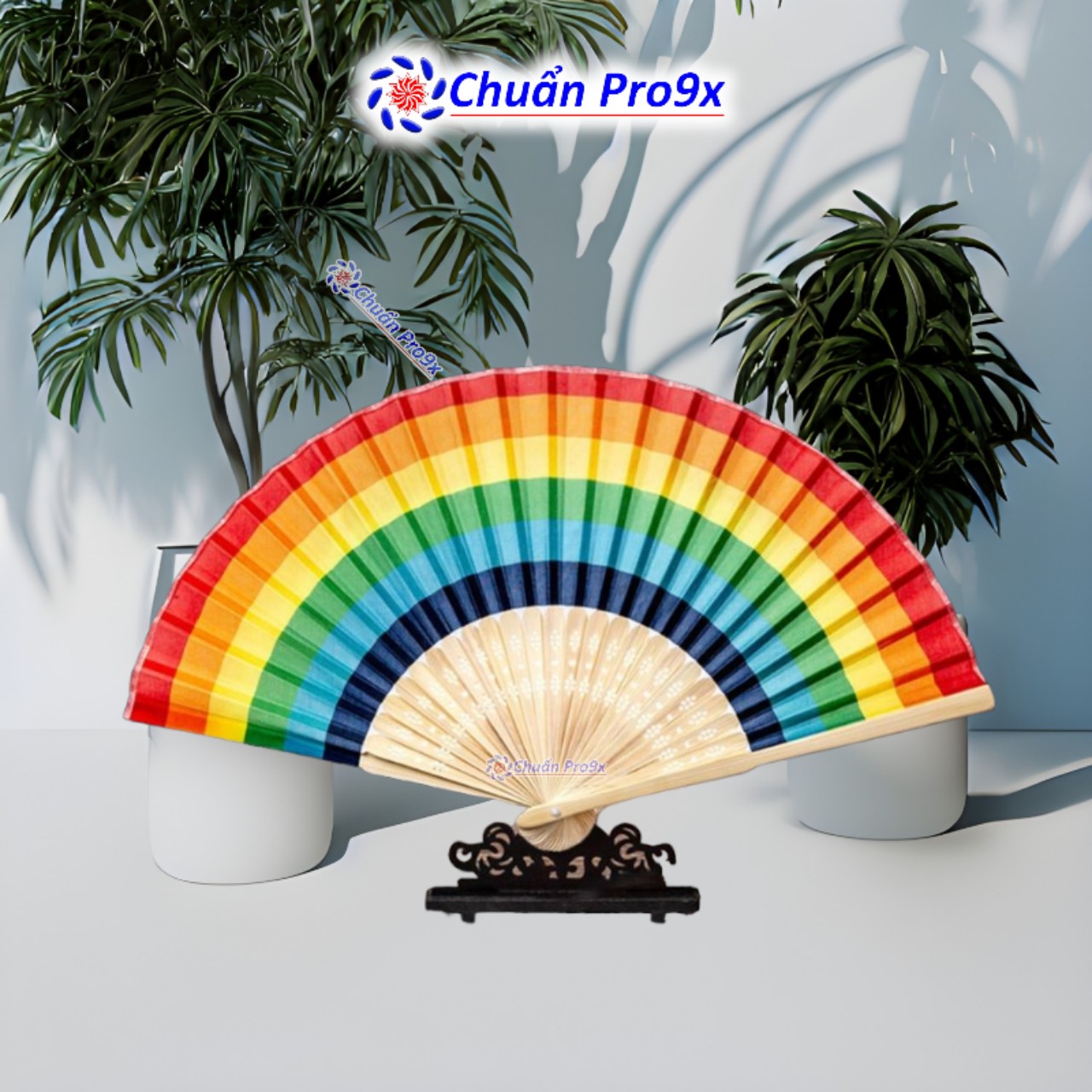 Quạt xòe LGBT rainbow WS92