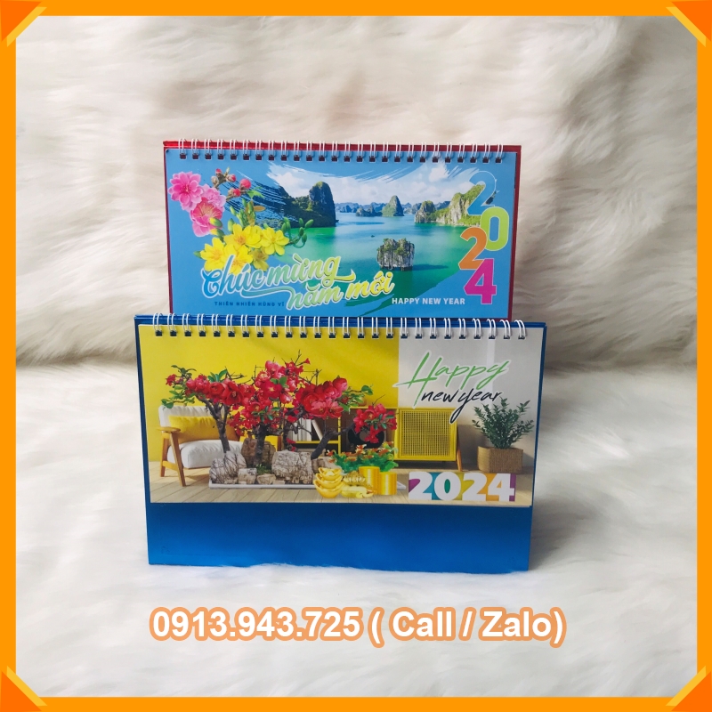 Lịch Để Bàn Chữ M 2024 KHỔ 24X16cm - Mẫu Ngẫu Nhiên