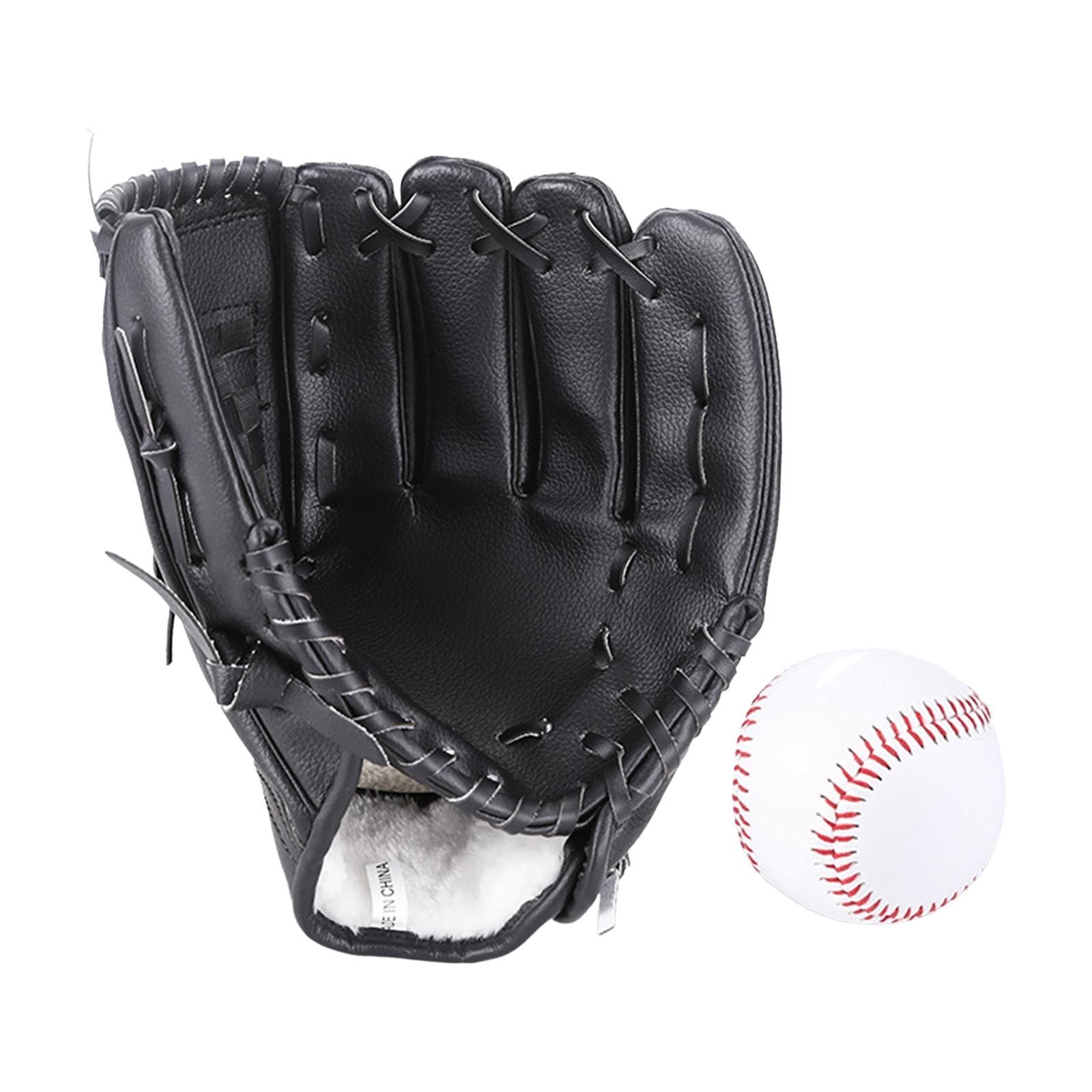 Baseball Fielding Glove and Ball Left Hand Glove Sports Batting Glove Wear Resistant Thickening Durable for Beginner or General Competition