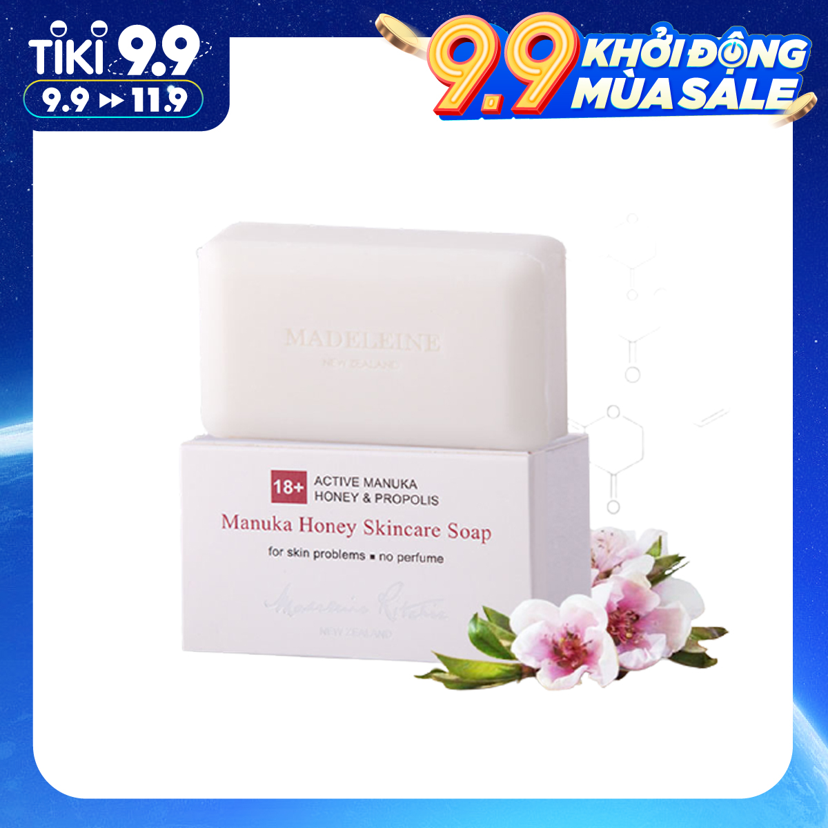 Xà phòng y tế hỗ trợ giảm mụn, kích ứng, dị ứng Madeleine Ritchie 18+ Active Manuka Honey &amp; Propolis 125g