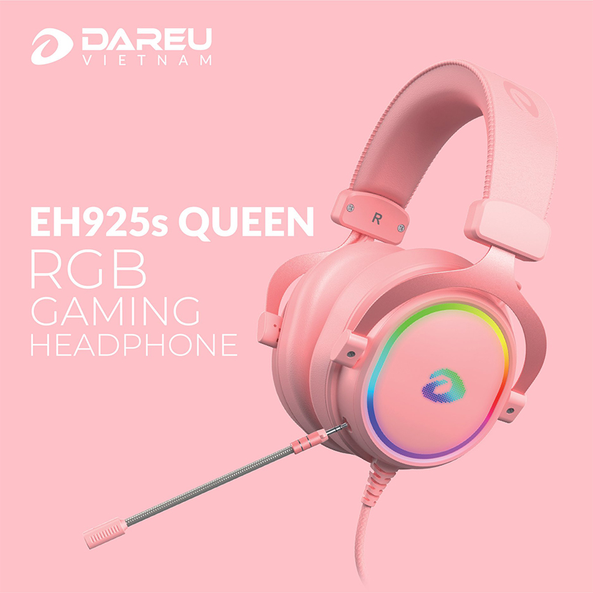 Tai Nghe Gaming EH925s Pink RGB - Hàng Chính Hãng