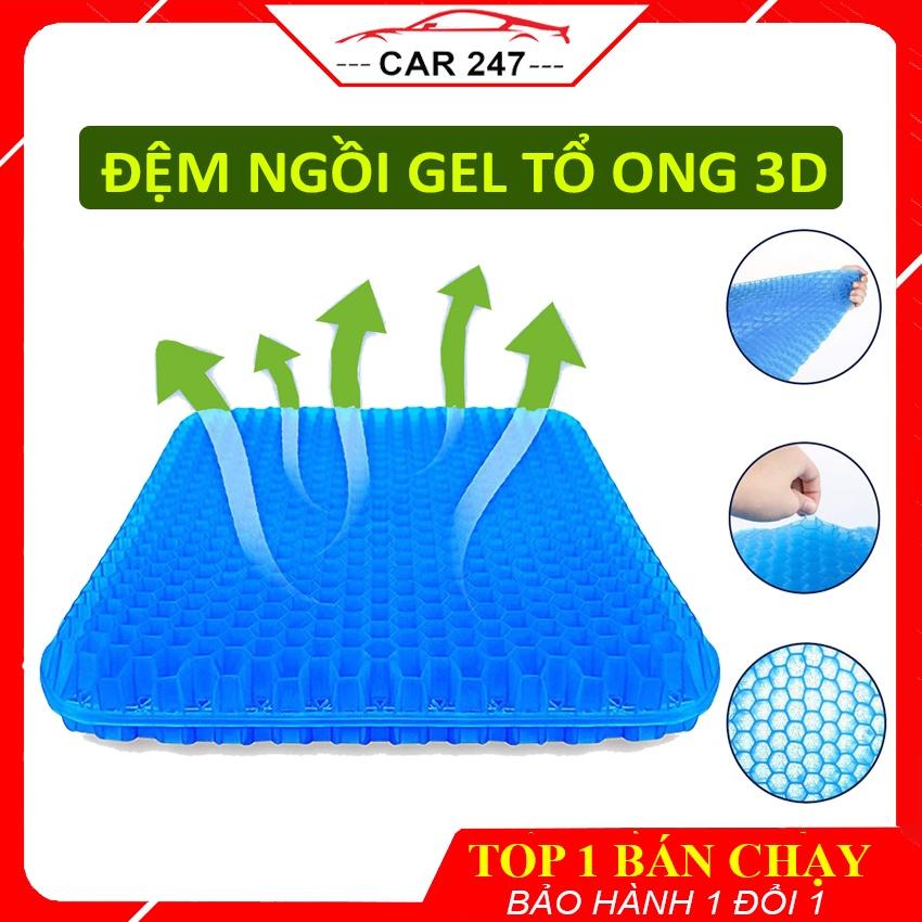 Đệm Ngồi 2 Lớp 3D Thoáng Khí Tuần Hoàn, Đệm Ngồi Silicon Đàn Hồi Tốt, Nệm Ngồi Ghế Văn Phòng, Ô Tô