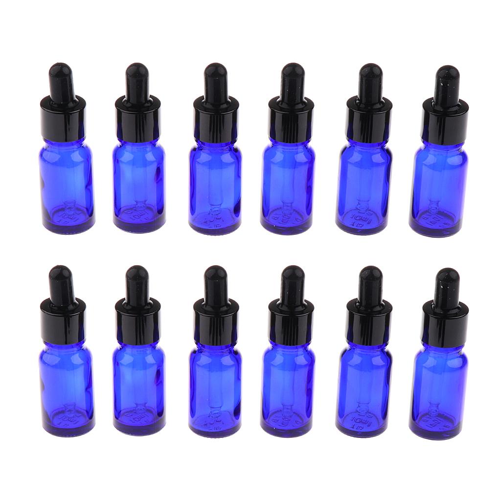12 Pieces Empty Essential Oil Bottle Glass Liquid Aromatherapy Dropper 5ML