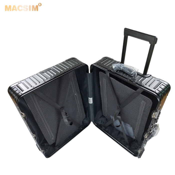 Vali hợp kim nhôm nguyên khối MS1104 Macsim cao cấp màu đen cỡ 26 inches